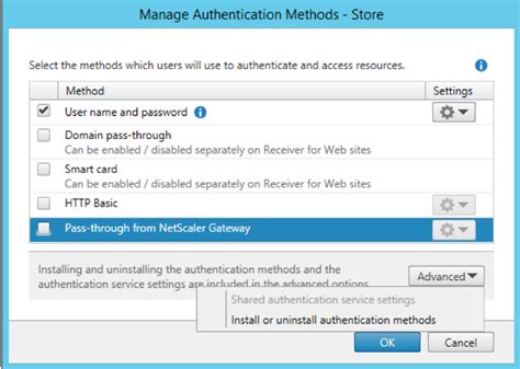 citrix storefront authentication